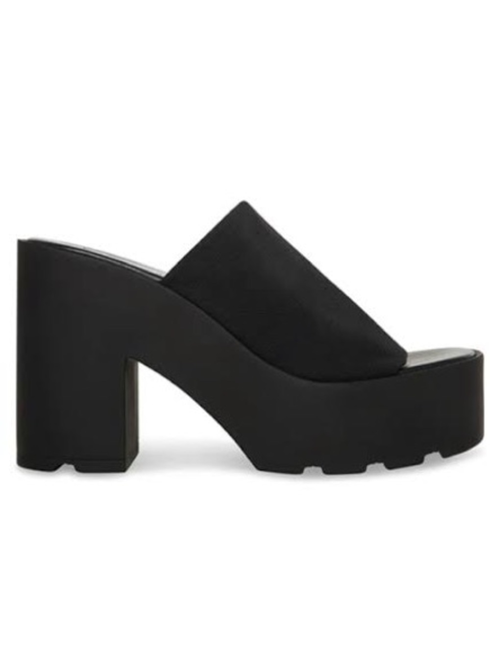 Steve Madden Sami Black Platform Sandals Sz 38 Chunky Heel